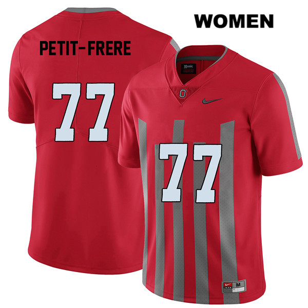 Ohio State Buckeyes Women's Nicholas Petit-Frere #77 Red Authentic Nike Elite College NCAA Stitched Football Jersey ZA19B01OY